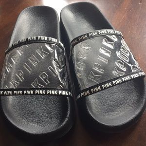 PINK Slides with clear strap